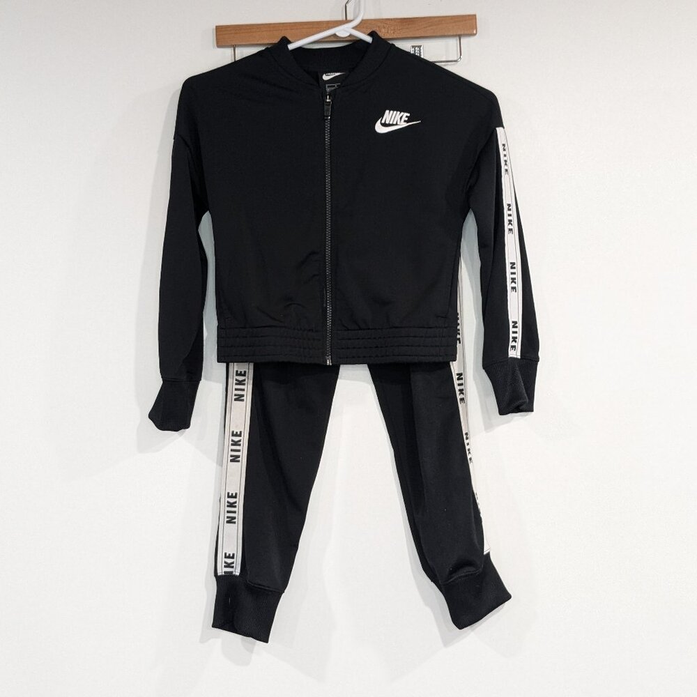 *3/$10* Nike Track Suit Jacket and Pants Set Black White Size Small